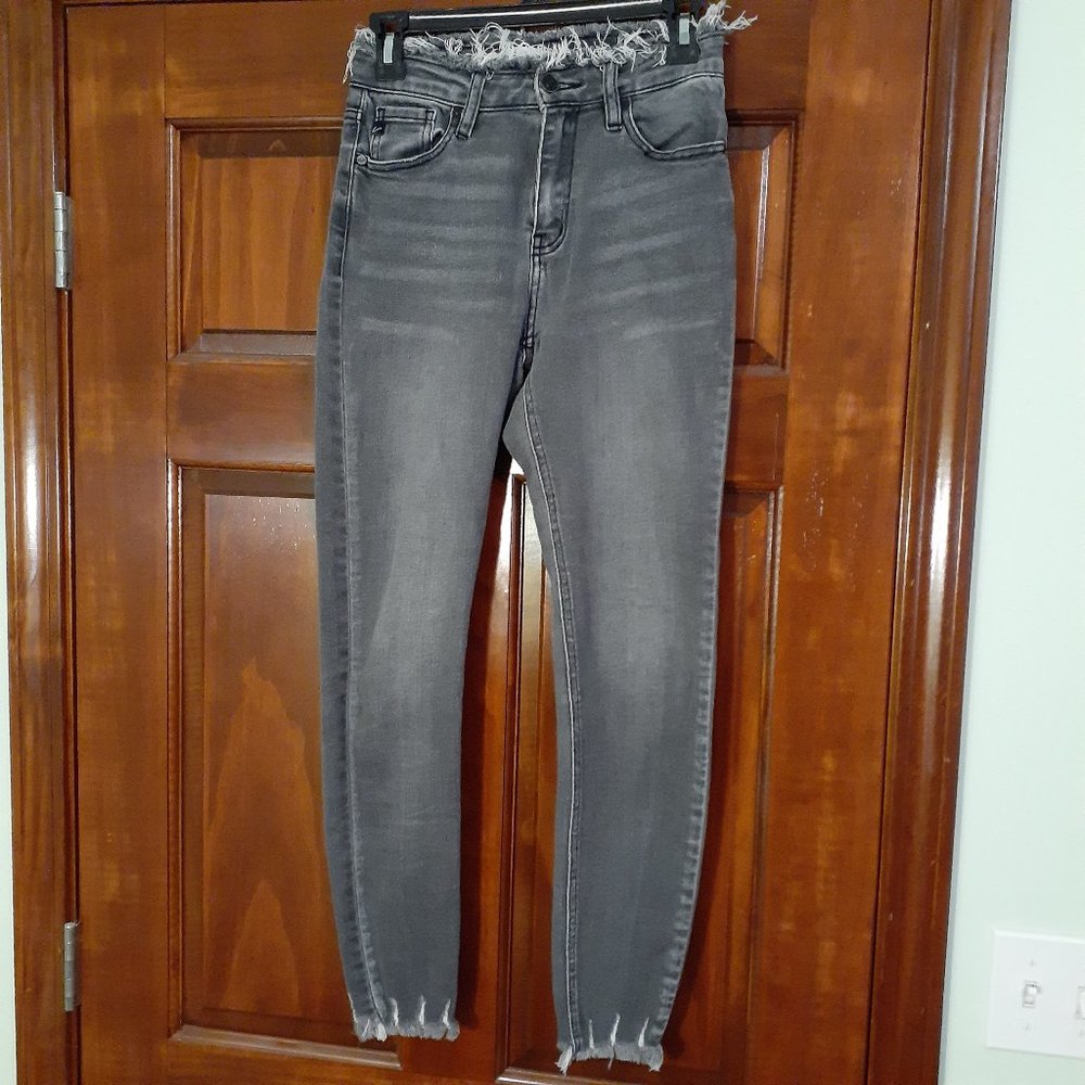 Kancan Lt Gray Distressed Fringy Jeans - Size 25 - Exclusively for Maurice's